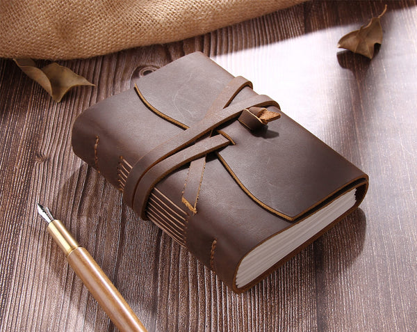 Personalized Leather Bound Journal Brown / Mini Size