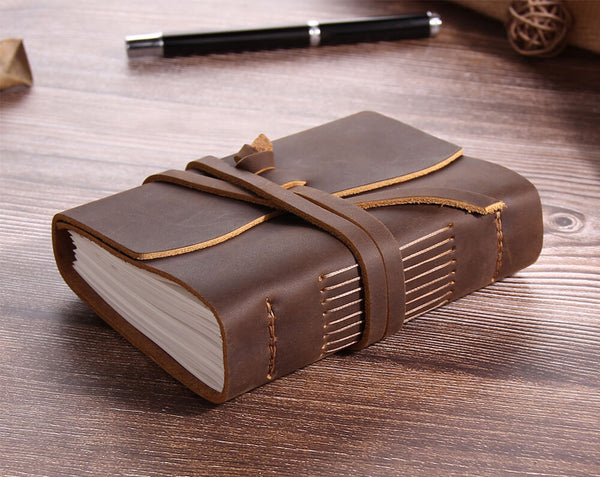 Personalized Leather Bound Journal Brown / Mini Size
