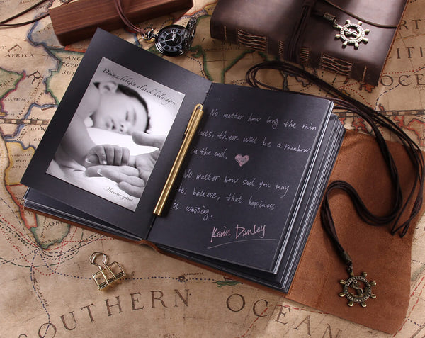 vintage leather photo album