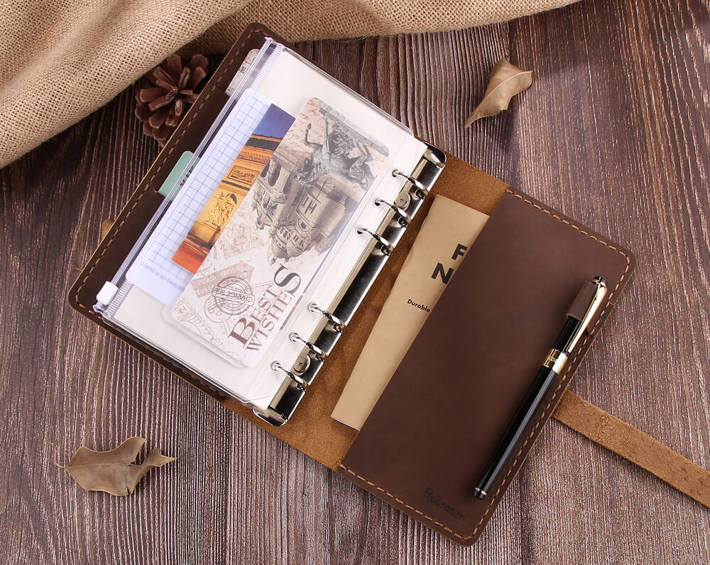 A5 Leather 6-Ring Binder Journal