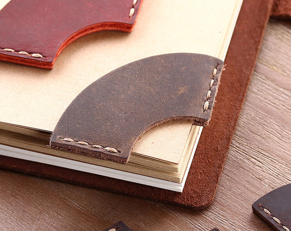 leather corner bookmark