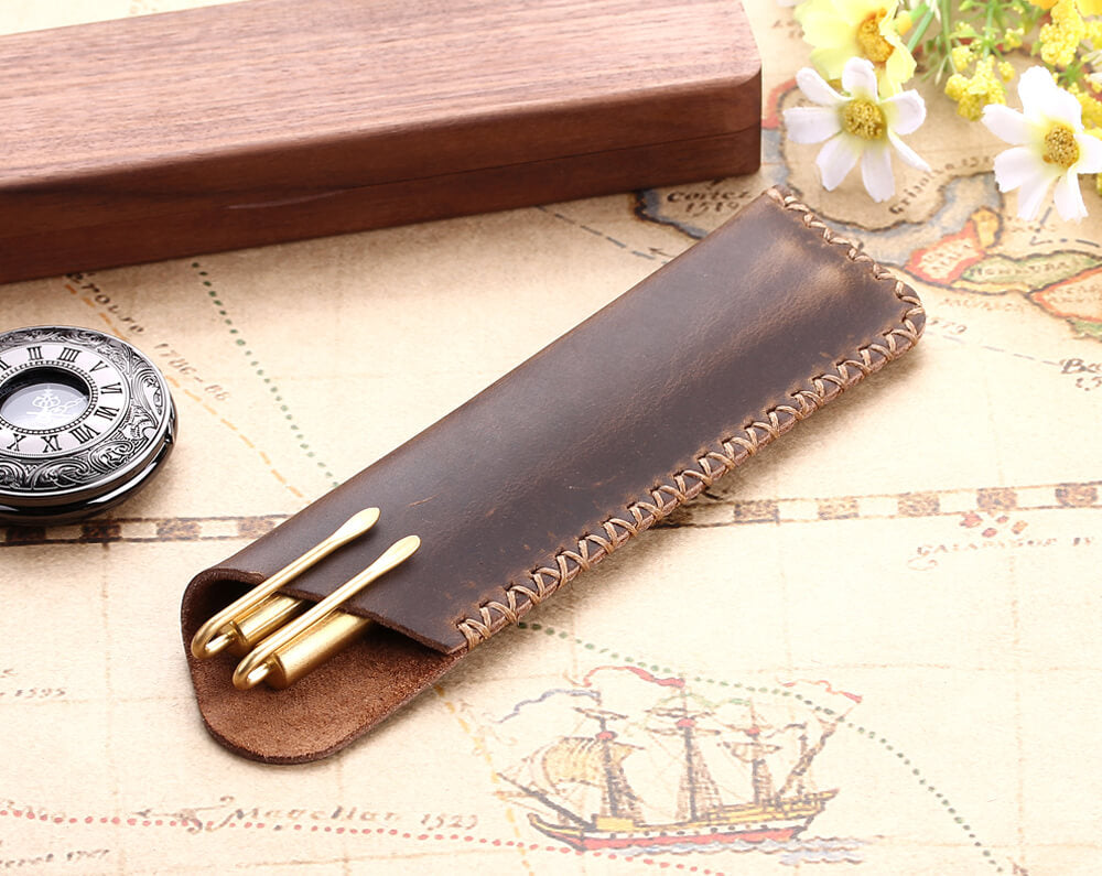 Natural Leather Pencil Pouch