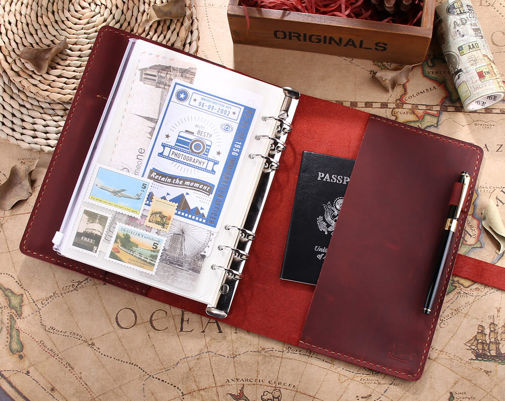 Robrasim Vintage Leather Journal - Handmade Refillable Traveler's Notebook, Medium 17x10cm 1 thumbnail image