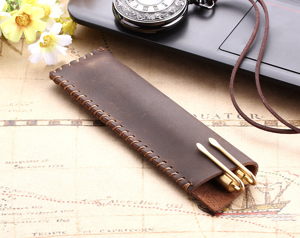 Handcrafted Retro Leather Pencil Case/Pen Holder