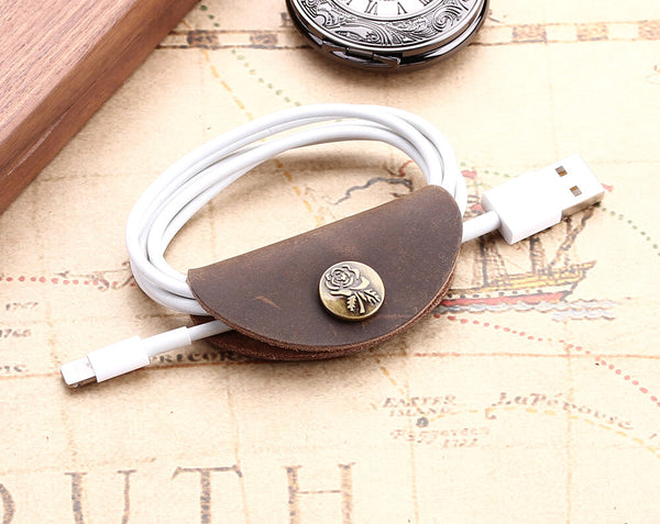 leather cord holder