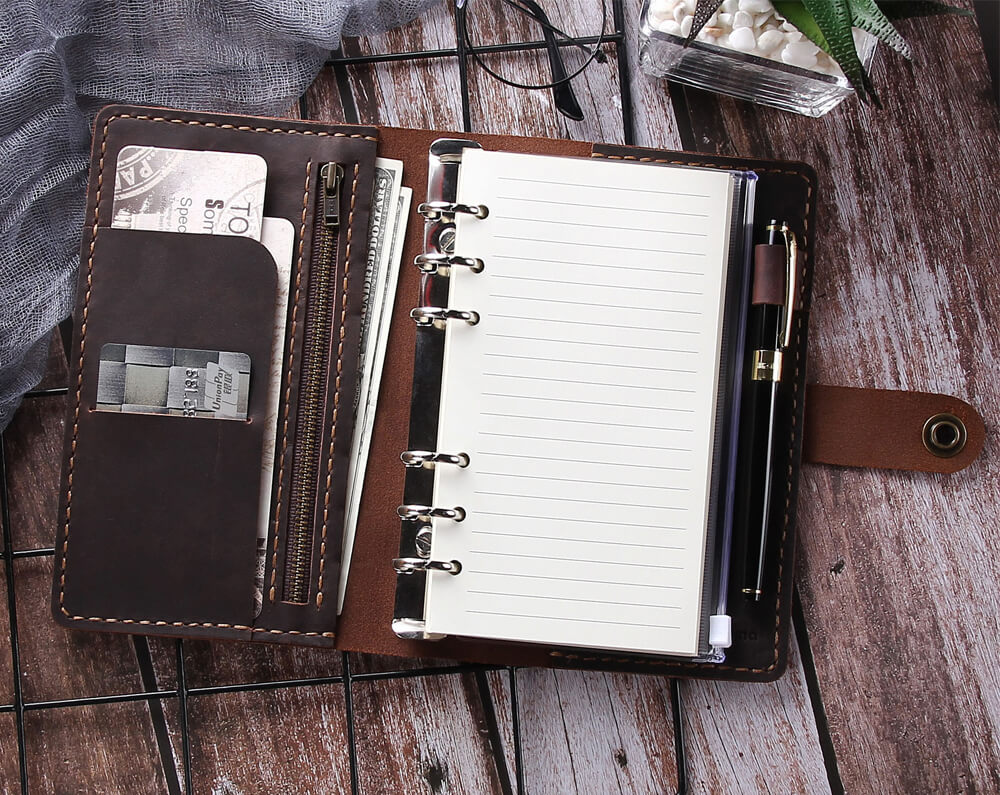 Leather A6 Personal Organiser in Red & Cognac – ANTORINI®