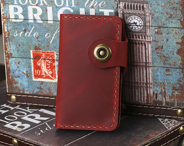 Leather slim key wallet