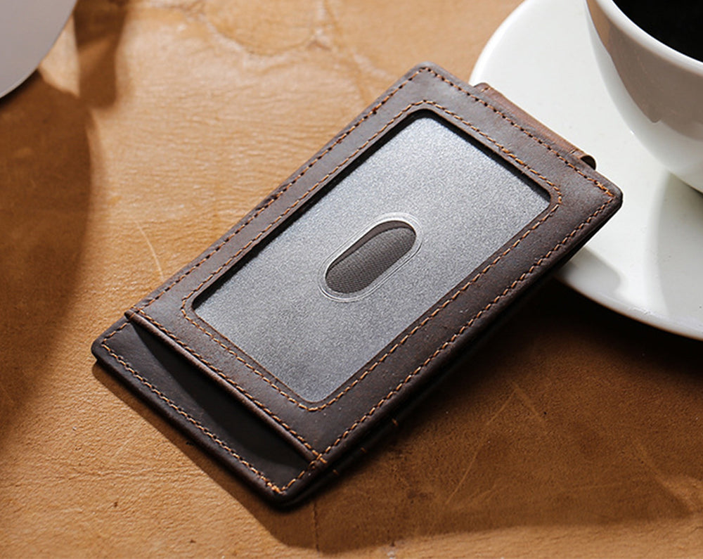 The Money Clip Men's Leather Wallet - Magnetic Money Holder