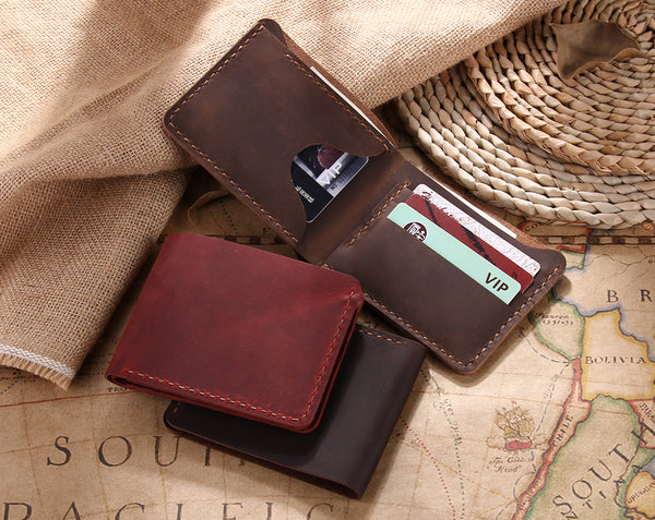 Robrasim Handmade Bifold Leather Wallet for Men Women