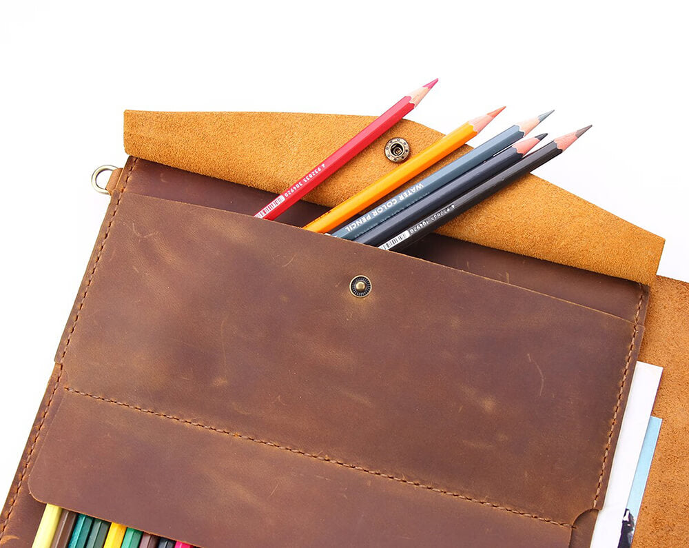 Handmade Leather Pencil Case & Drawing Book - Shop Now