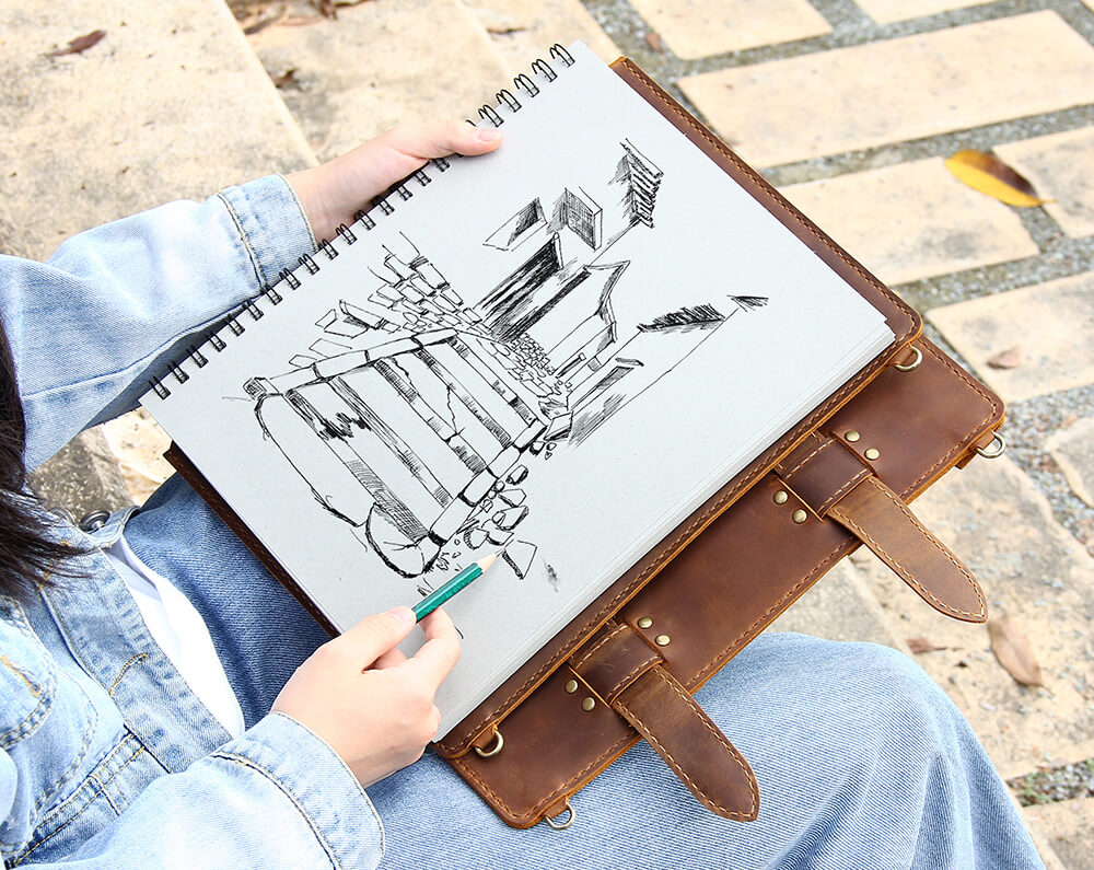 Large Journal for drawing Cover with personalized patch