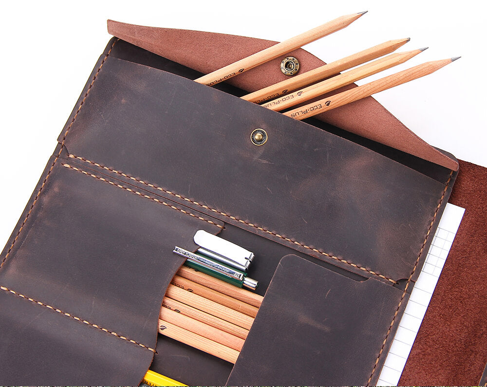 Personalized Handmade Leather Sketchbook Cover for 5.5 x 8.5 Sketchbook