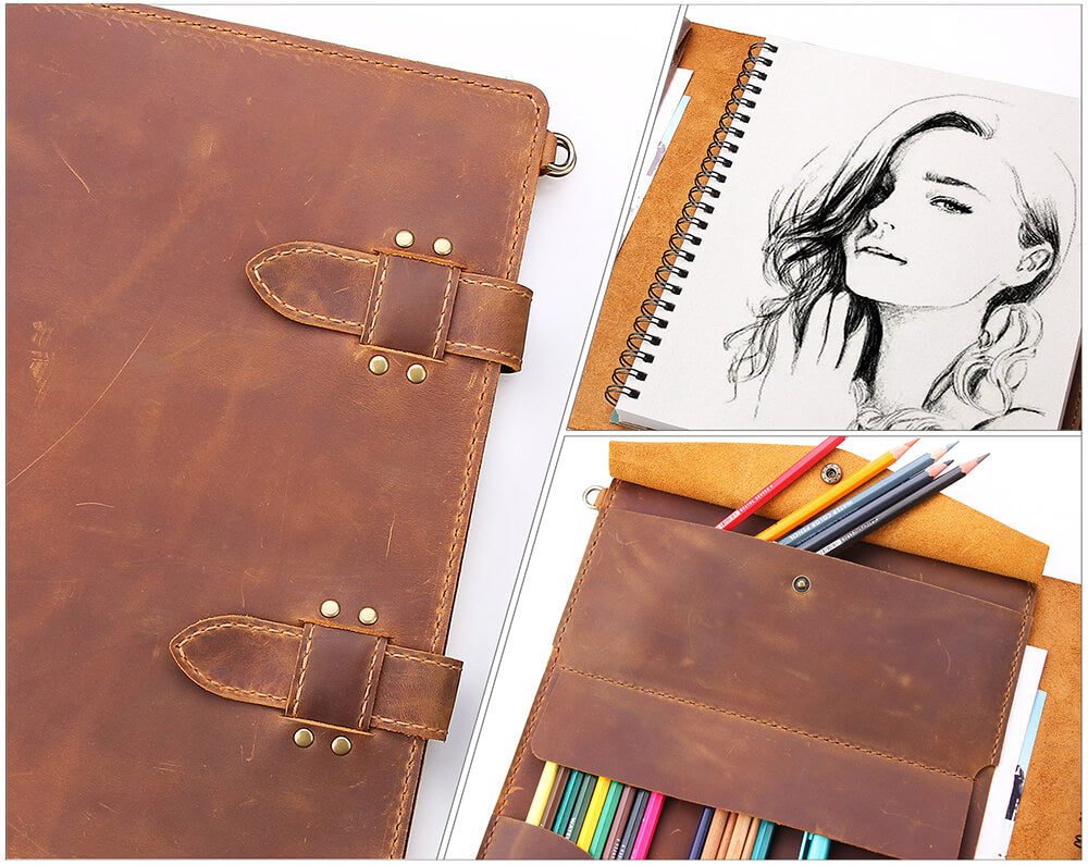 Personalized A4 Sketchpad Cover Case, Leather Sketchbook Cover for Strathmore  Sketchbook Sketchpad 9x12 W06-LSN912B 