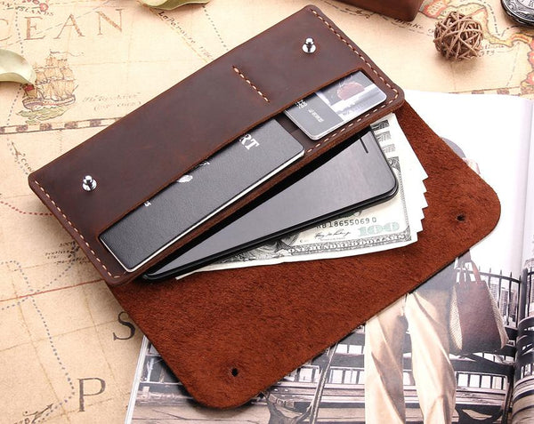 handmade antique genuine leather multi functional wallet