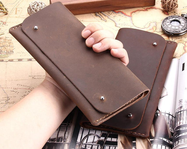 handmade antique genuine leather multi functional wallet