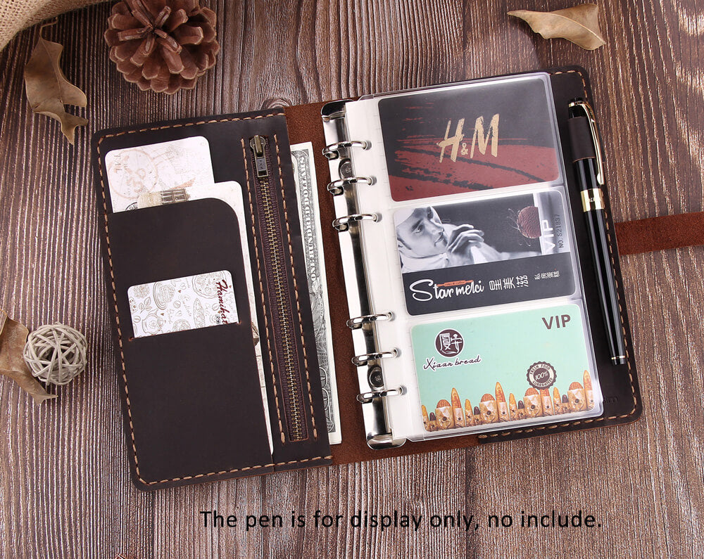  Wonderpool Leather Journal A6 Refillable 6 Ring