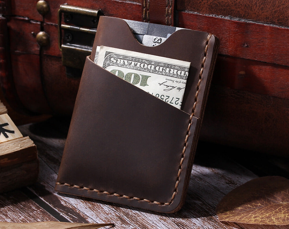 Leather Money Organizer Pouch, Leather Card Organizer