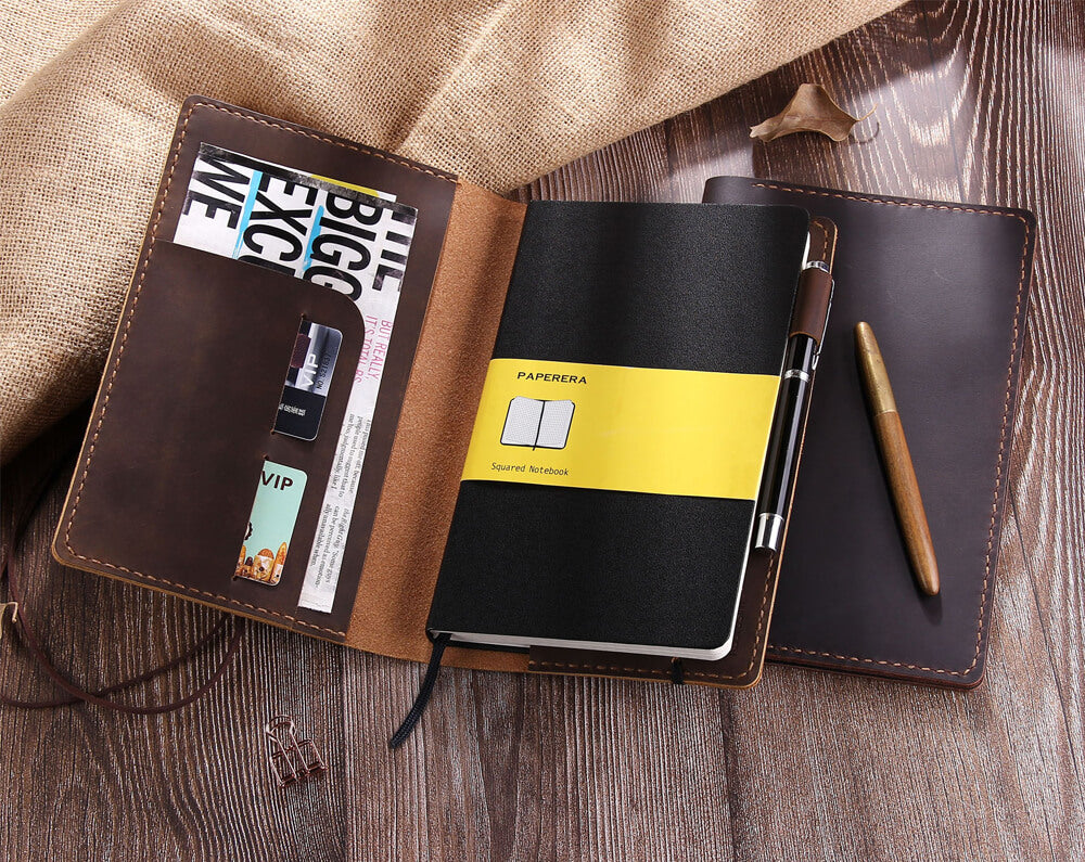 Leather Moleskine Pocket Cover - Natural