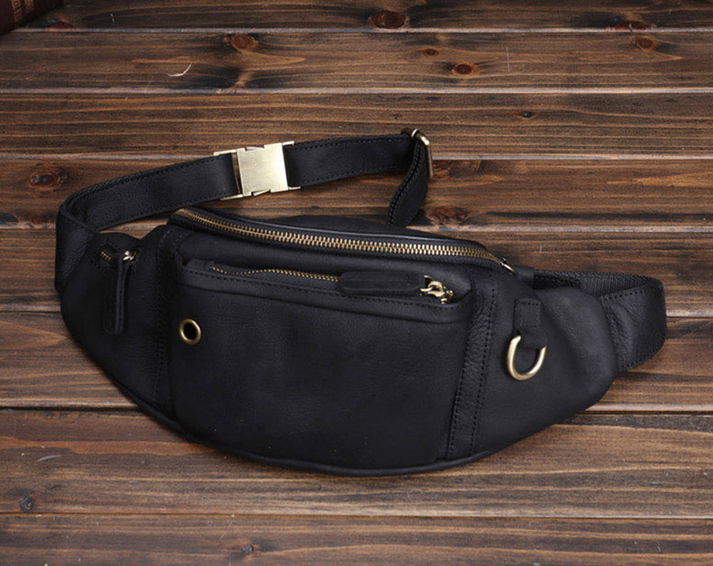 Leather Fanny Pack/ Waist Bag - Denver [Black] – Alexandre León