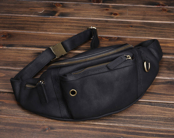 Robrasim Leather Waist Bags, Handmade Genuine Leather Fanny Pack for Men, Hip Bag women