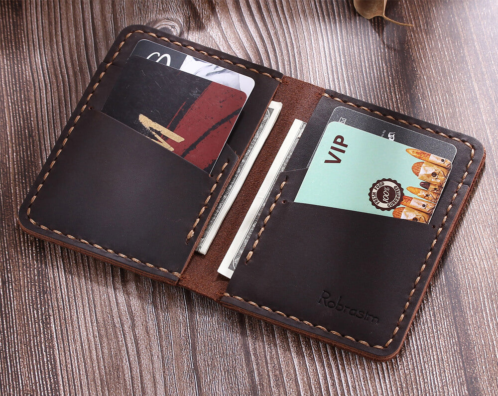 Minimalist Handmade Leather Card Wallet Holder