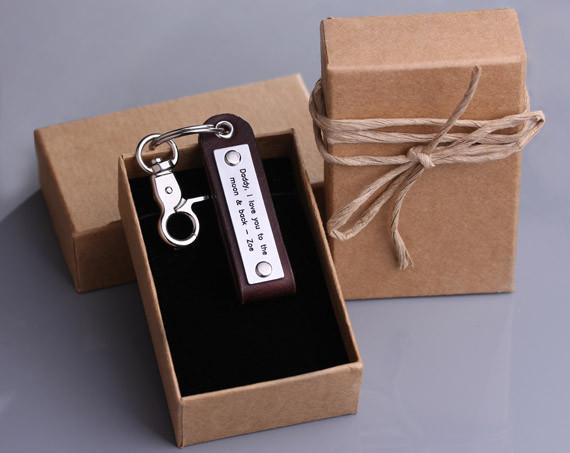 personalized leather coordinate keychain